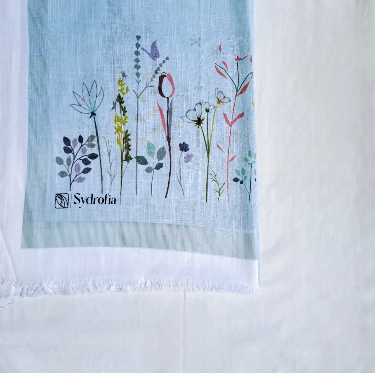 Light Blue Floral Hijab Scarfs